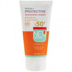 کرم ضد آفتاب نئودرم مدل Highly Protective SPF50 پوست های چرب حجم 50 میلی لیتر